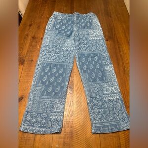 Skies Are Blue Denim with Paisley Design
